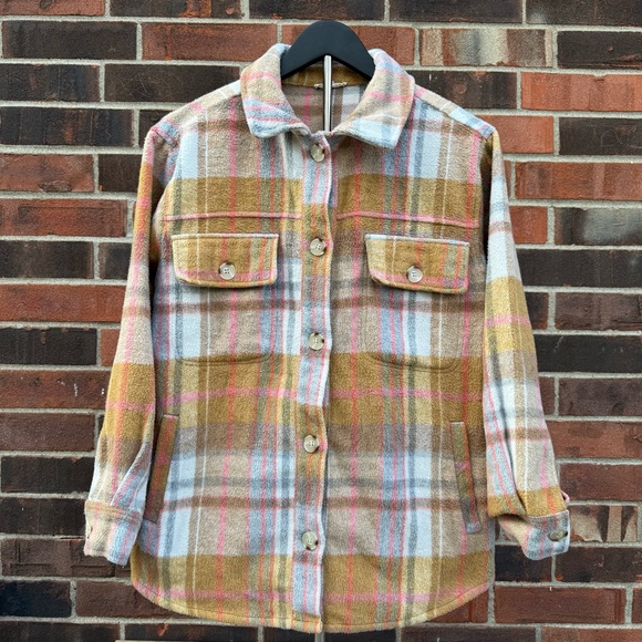 Jodifl Multicolor Plaid Shacket • Button‑Down Jacket • Size S • Trendy Layer - Picture 5 of 12